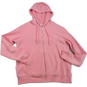 Soft Serve Hoodie Unisex M Pink Cloud Cotton Fleece Full Zip USA Made Y2K Lounge